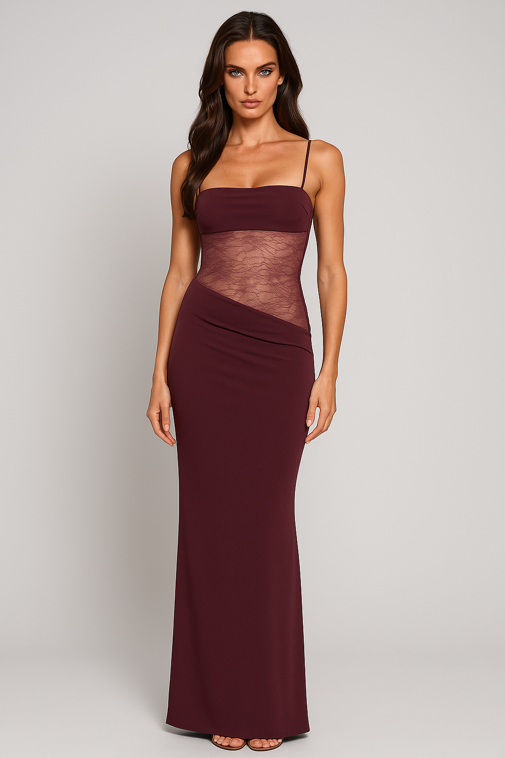 Lotty™ | Elegantes Maxikleid mit Mesh-Einsatz