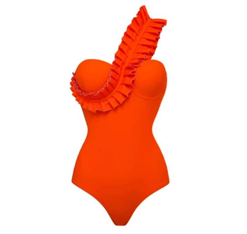 Ohanna™ | Asymmetrischer Badeanzug mit Rüschen