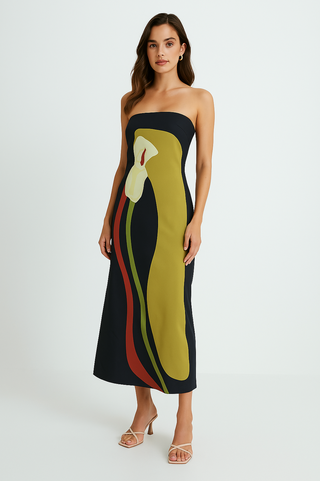 Suelma™ | Schulterfreies Colorblock-Maxikleid
