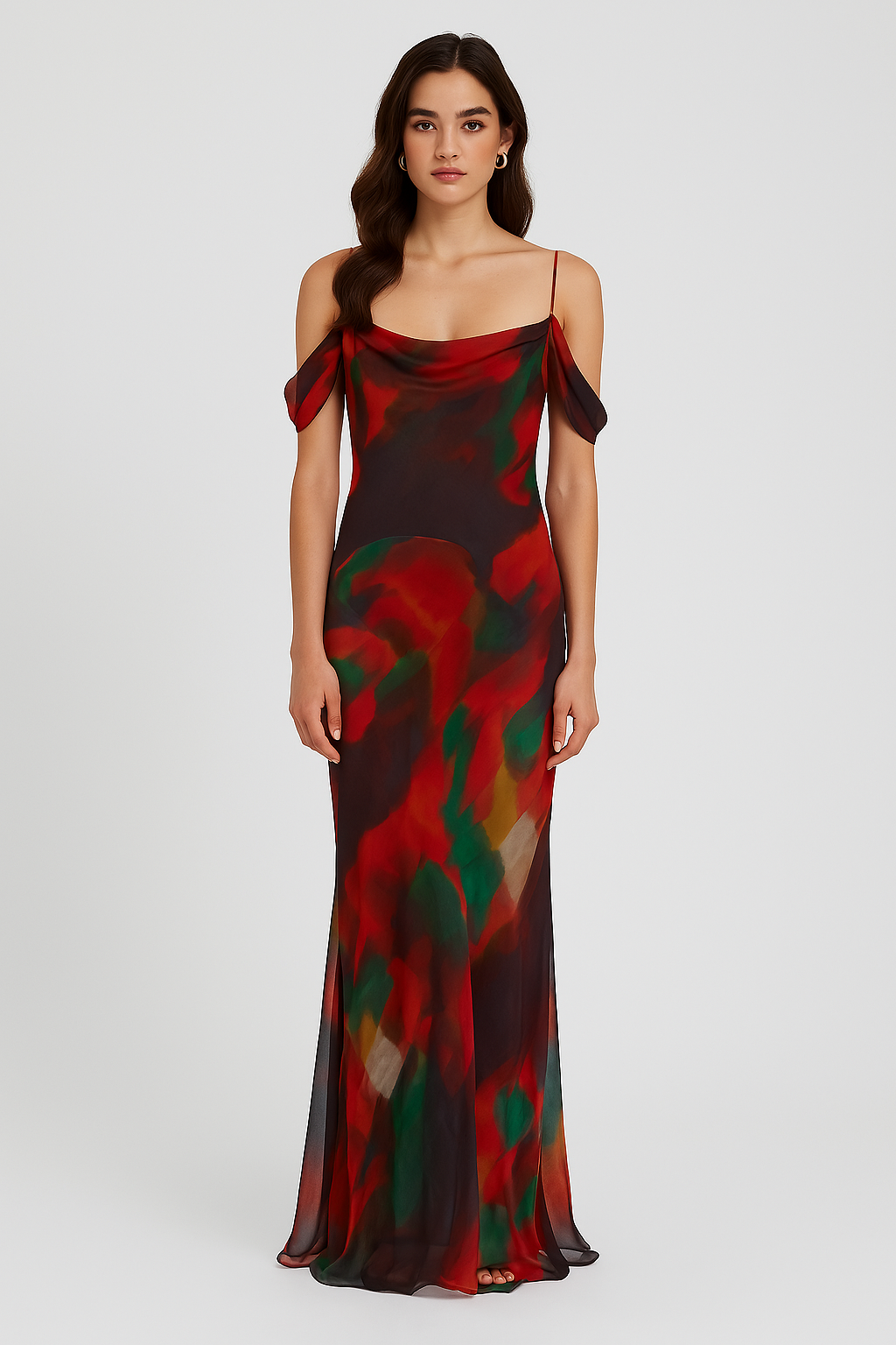Capri™ | Schulterfreies Maxikleid mit Blumenmuster