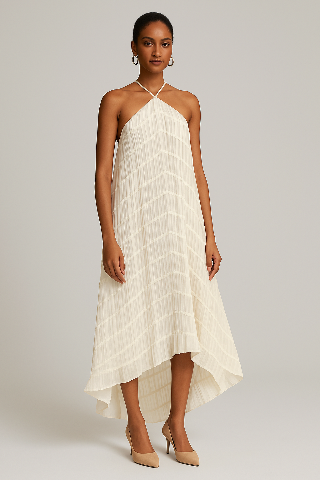 Bettina™ | Halterneck-Midikleid mit Struktur