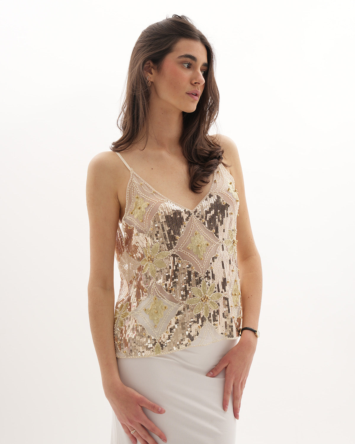 Venecia Verziertes Top - Gold