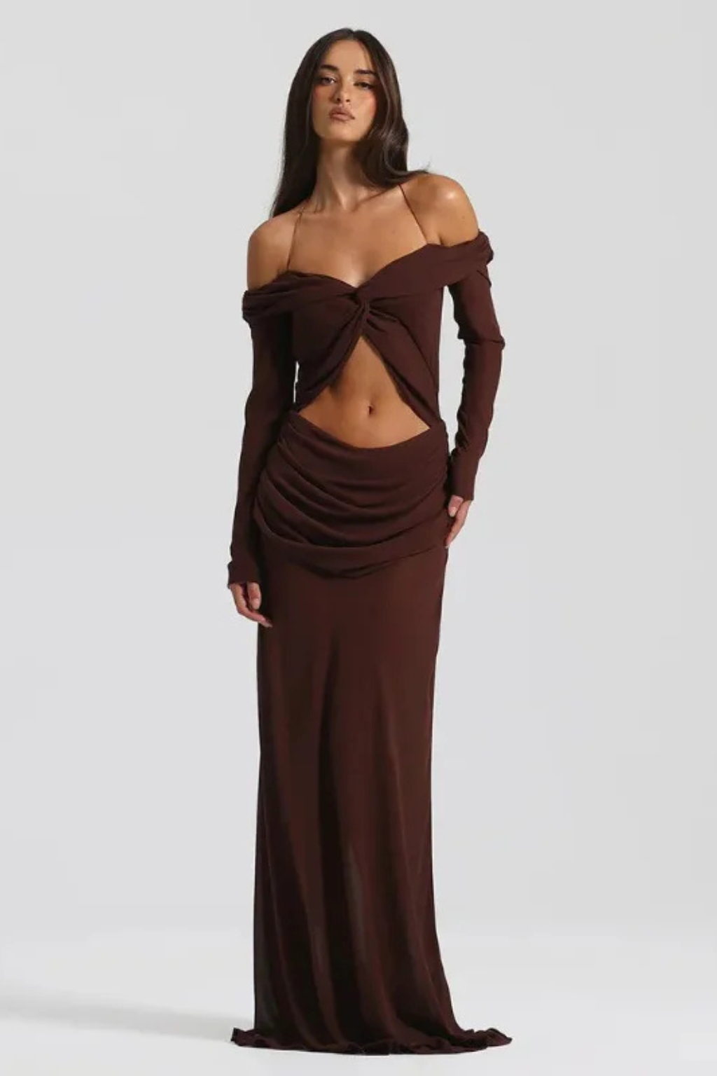 Dyra™ | Maxikleid mit Cut-Outs & Ärmeln