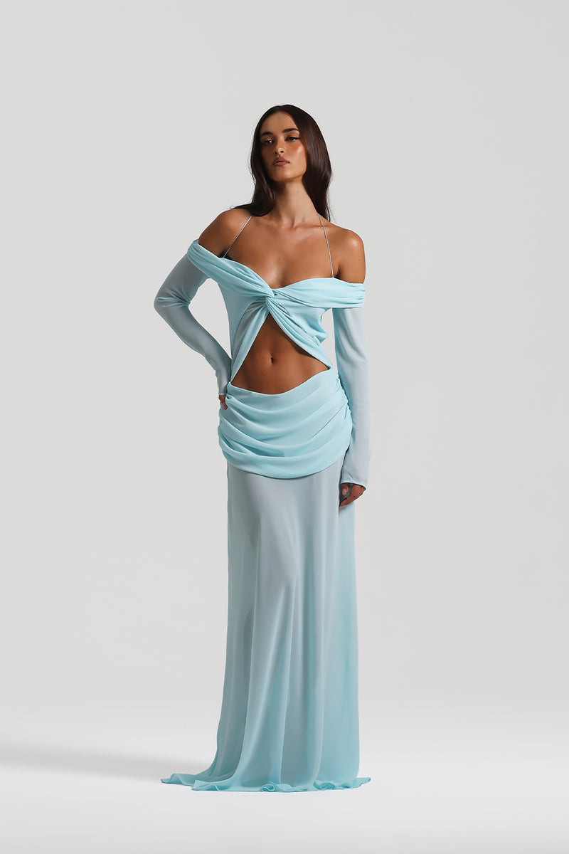 Dyra™ | Maxikleid mit Cut-Outs & Ärmeln