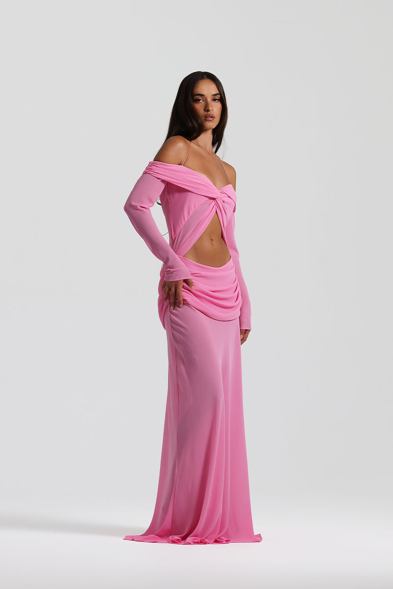 Dyra™ | Maxikleid mit Cut-Outs & Ärmeln