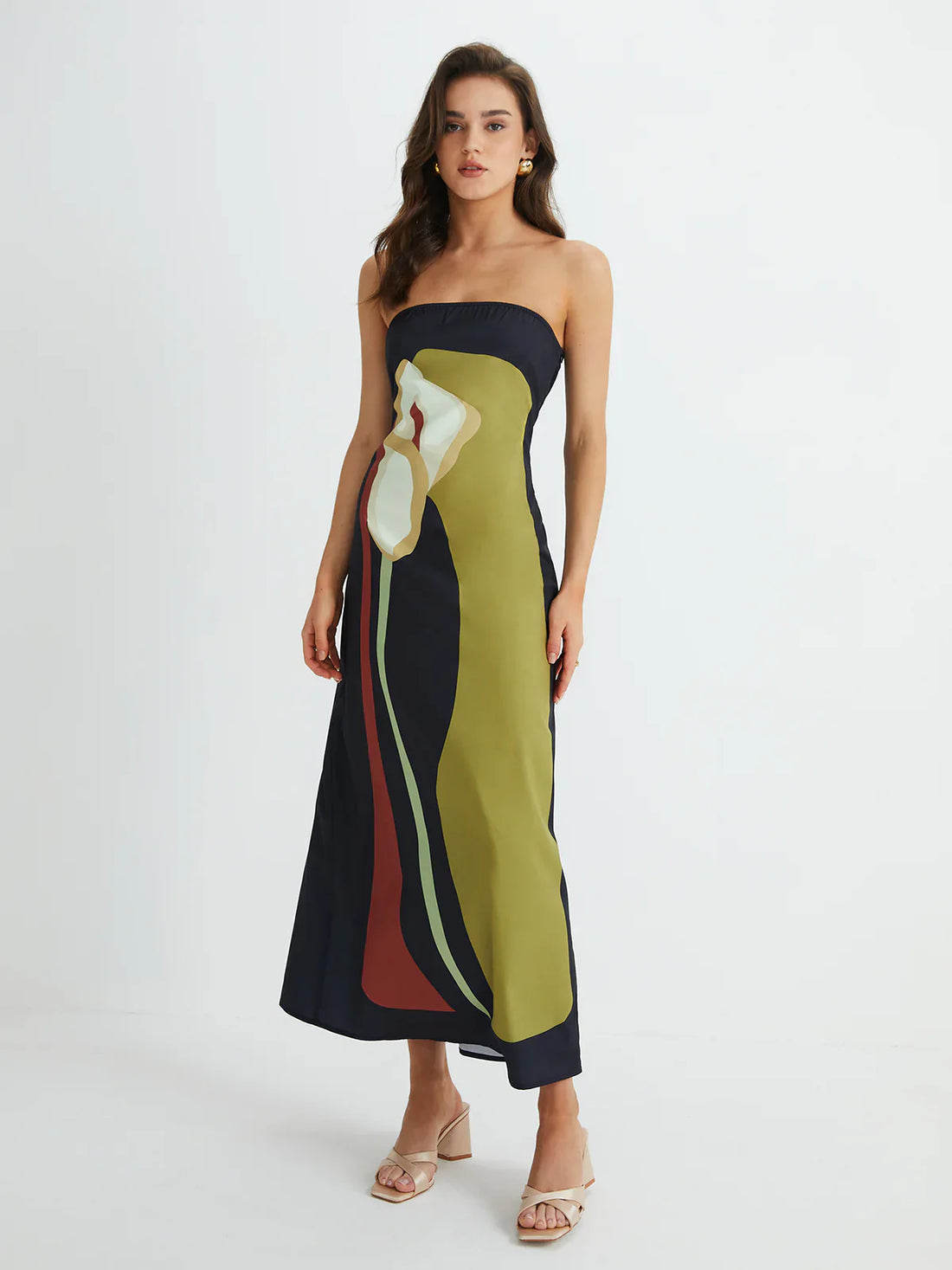 Suelma™ | Schulterfreies Colorblock-Maxikleid
