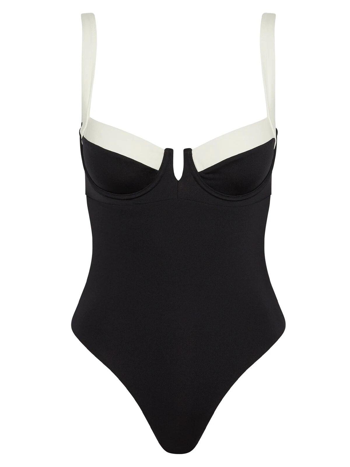 Fany™ | Eleganter schwarzer Badeanzug