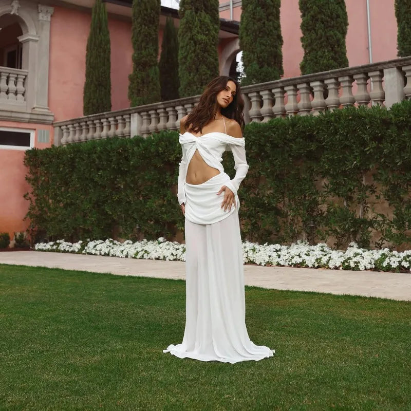 Dyra™ | Maxikleid mit Cut-Outs & Ärmeln
