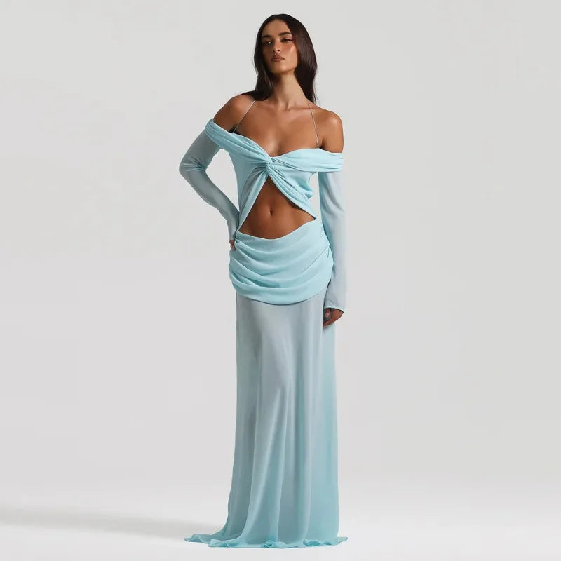 Dyra™ | Maxikleid mit Cut-Outs & Ärmeln