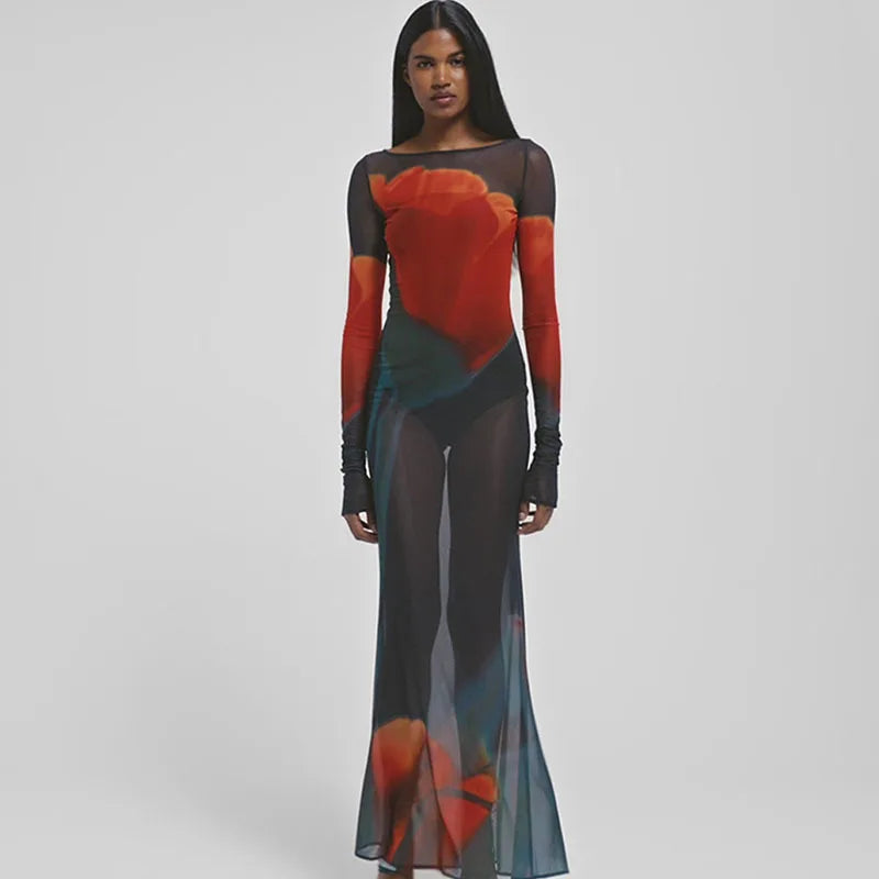 Laionara™ | Maxikleid mit Farbverlauf & langen Ärmeln