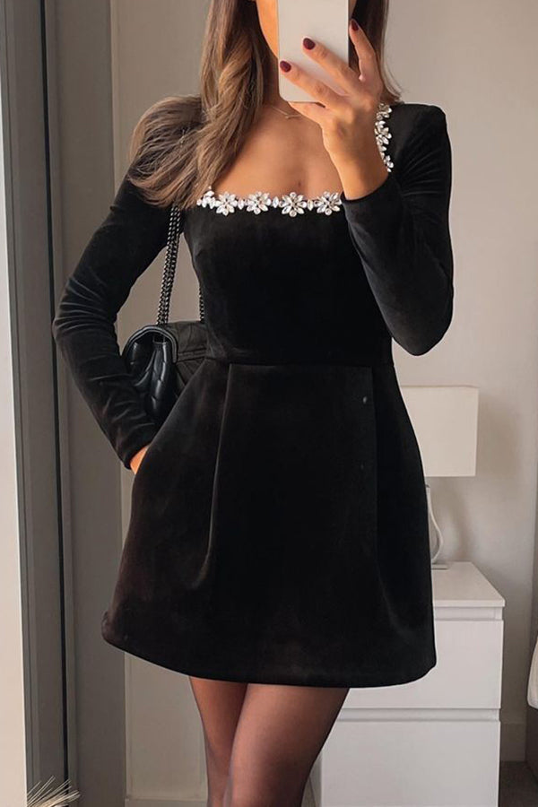 Barbara - Mini-Kleid aus Samt