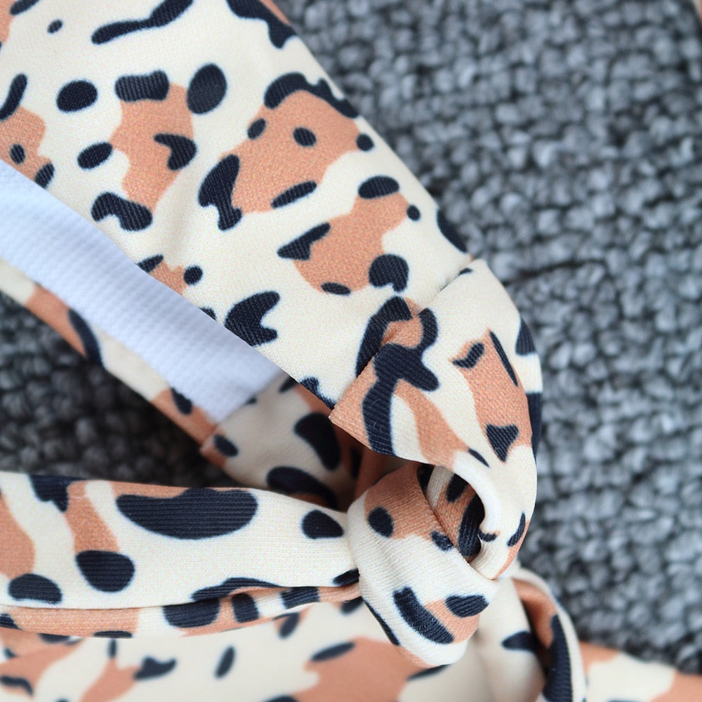 Valentina™ | Bunte Langarm-Bikini mit Animal-Print