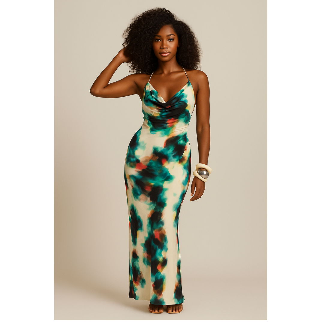 Debby™ | Langes Kleid mit Satin-Finish