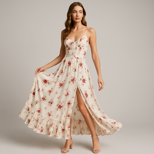 Yuna™ | Langes Blumenkleid