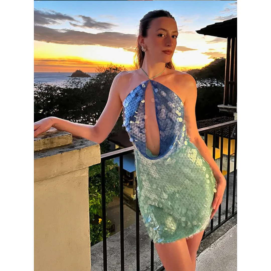 Tiana™ | Paillettenkleid mit Cut-Out & Neckholder