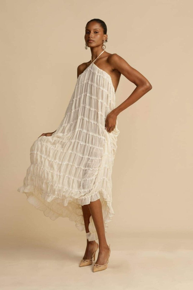 Bettina™ | Halterneck-Midikleid mit Struktur