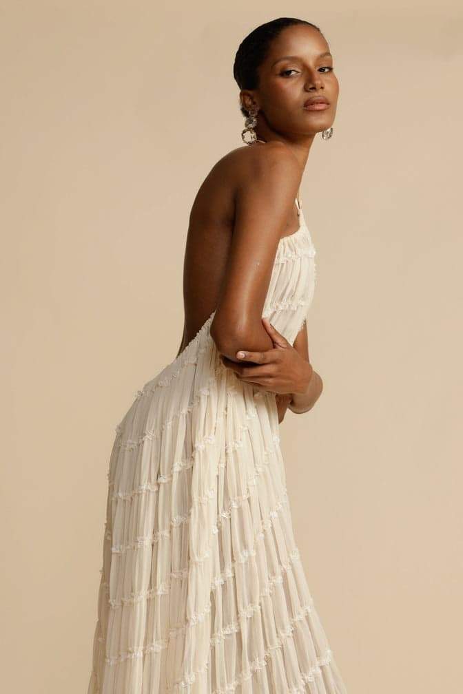 Bettina™ | Halterneck-Midikleid mit Struktur