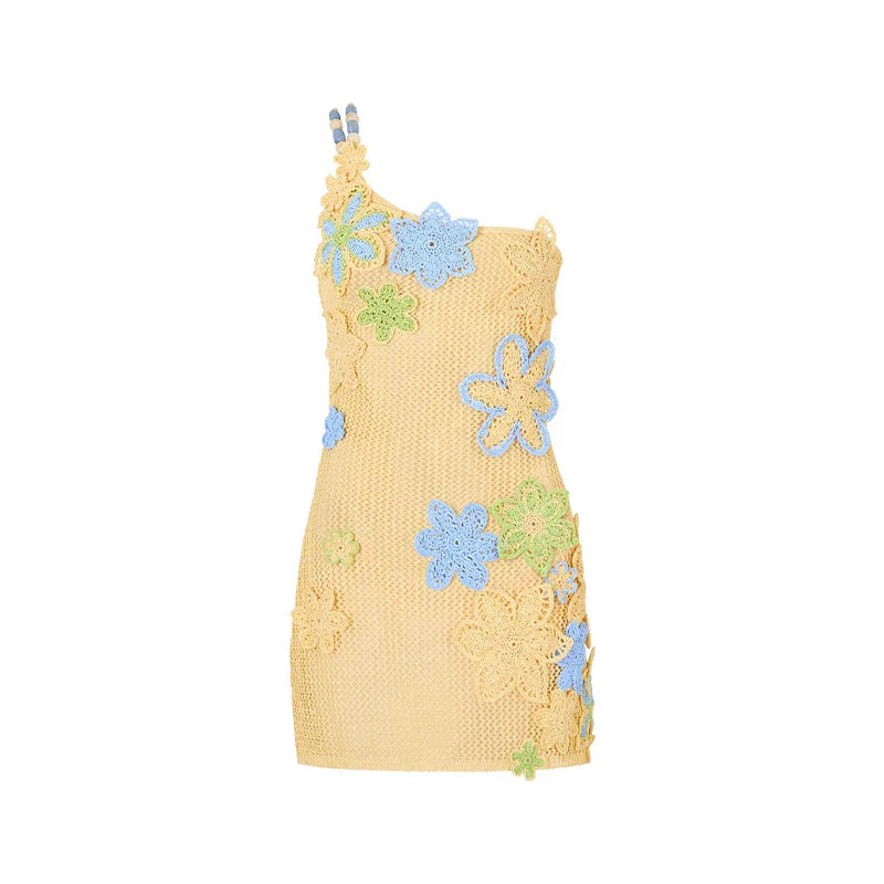 Zelda™ | Kurzes Kleid mit floralen Applikationen