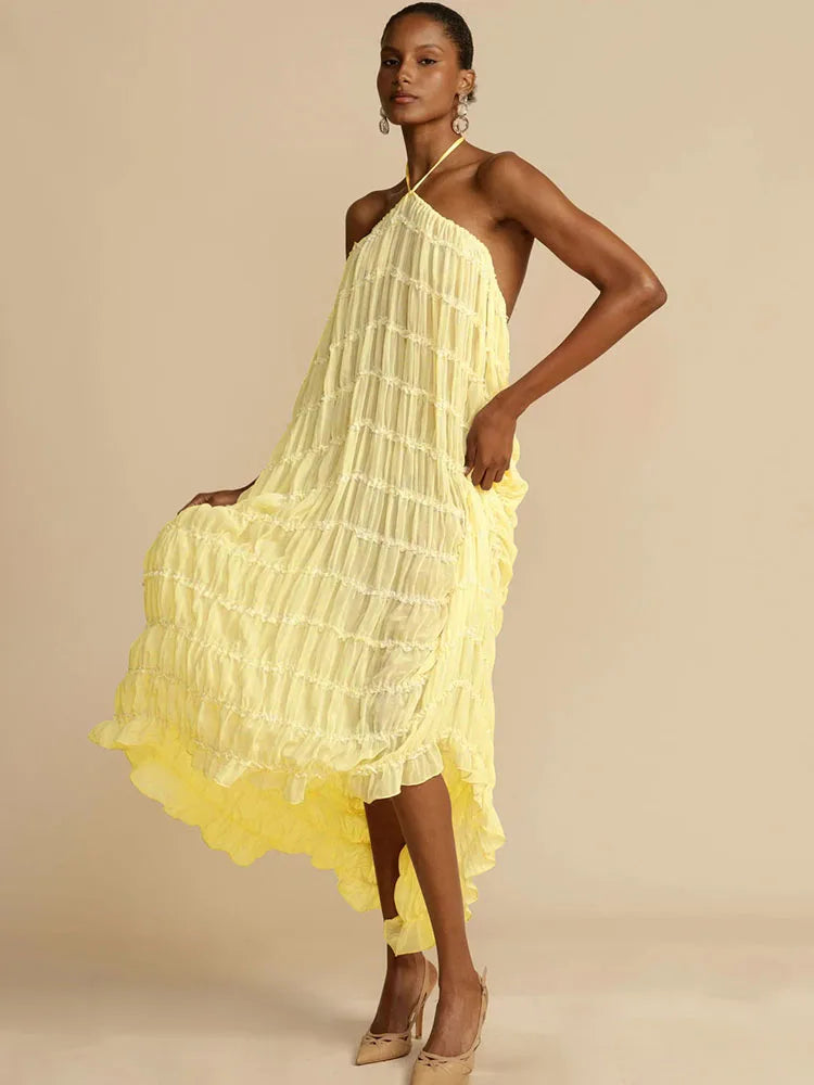 Bettina™ | Halterneck-Midikleid mit Struktur