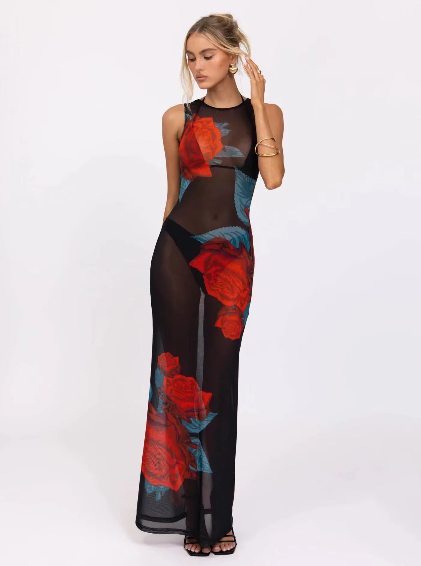 Alba™ | Langes Kleid mit Rosenprint