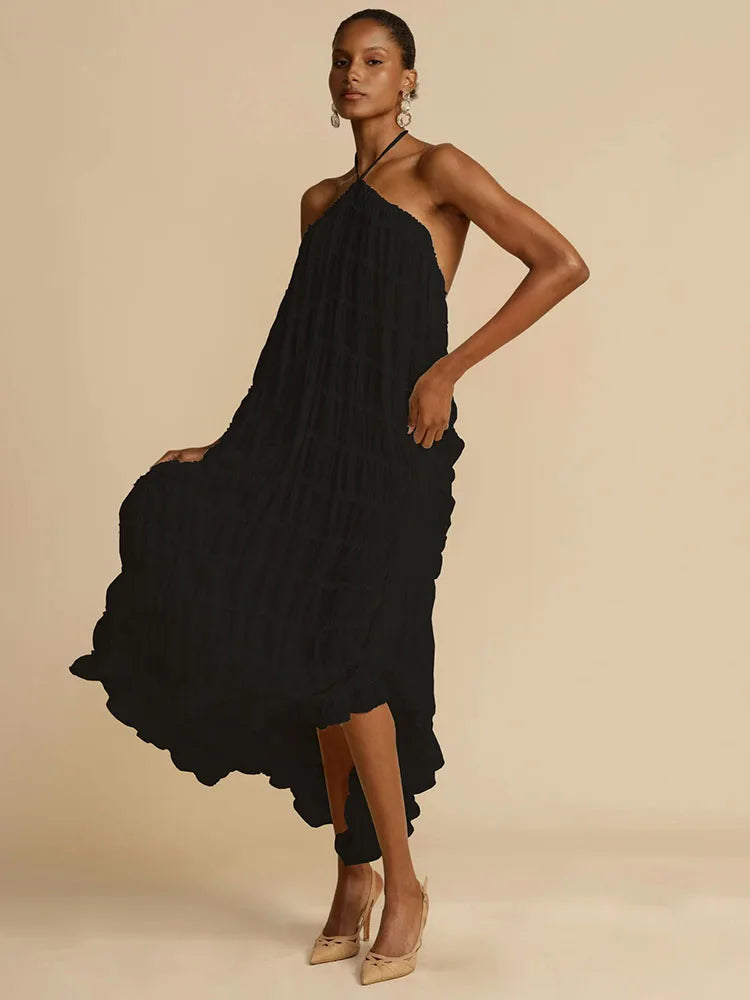 Bettina™ | Halterneck-Midikleid mit Struktur