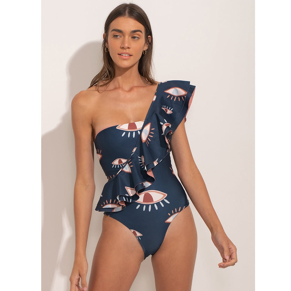 Carneiros™ | Asymmetrischer Badeanzug mit Print